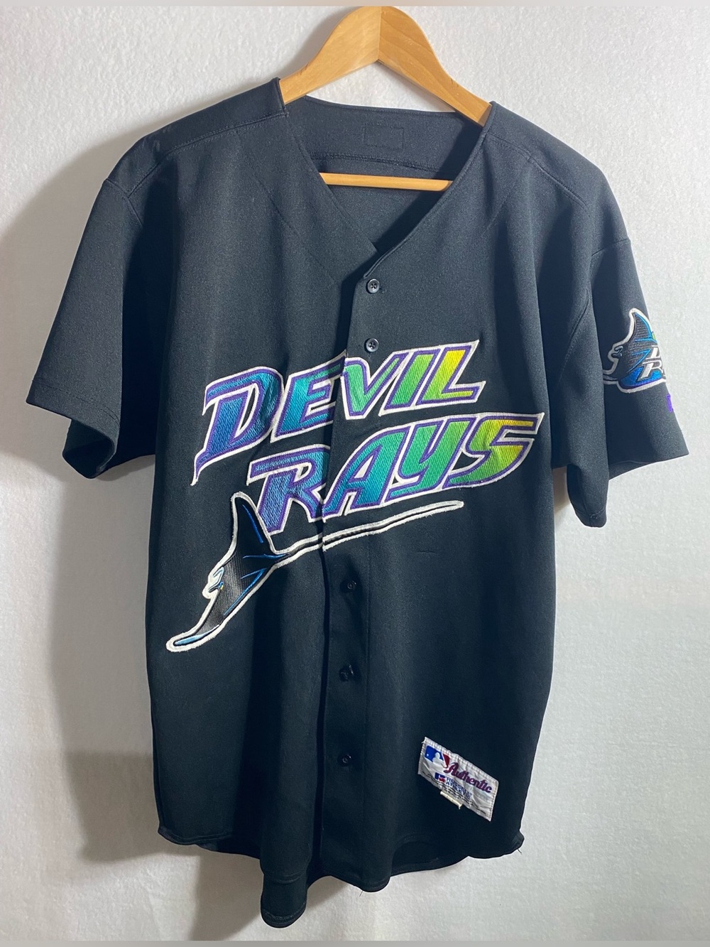 Vintage Tampa Bay Devil Rays Jersey Men’s Inaugural Stitched Signed Jersey XL